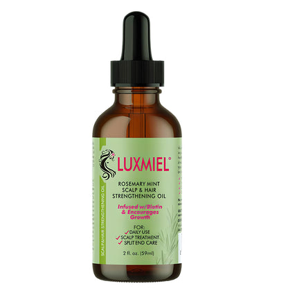 Luxmiel Rosemary Oil for Hair Growth – 100% Organic | Biotin & Mint for Edges, Hairline, & Thickness