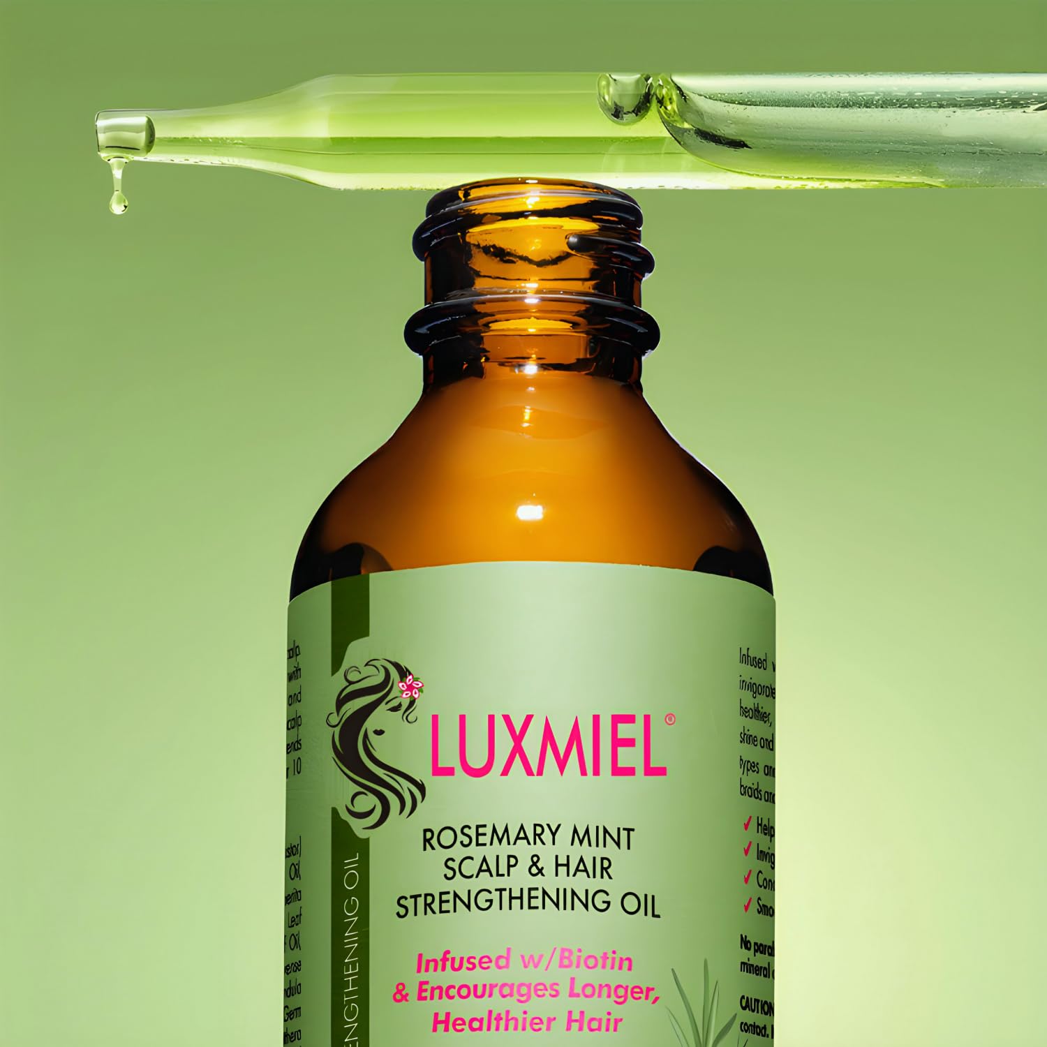 Applying oil to scalp for hair growth