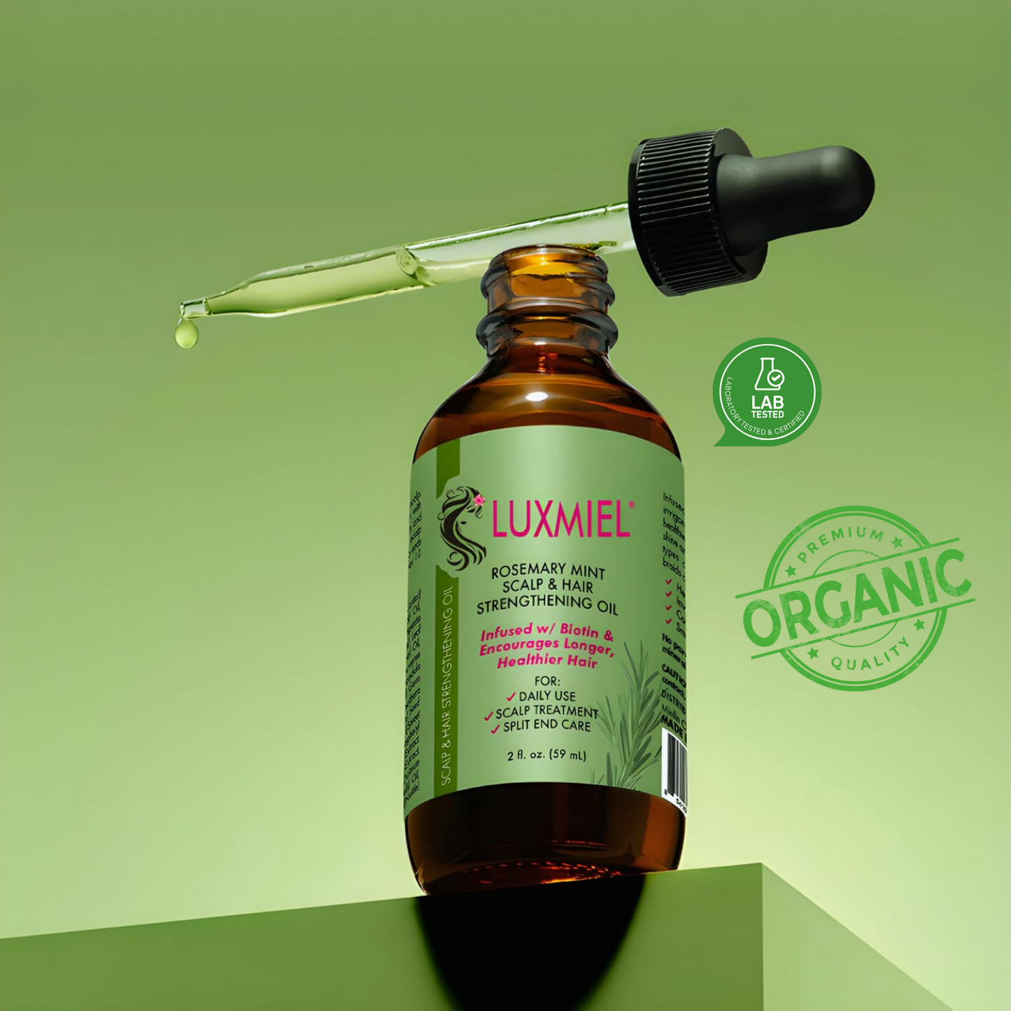 Luxmiel rosemary oil bottle front